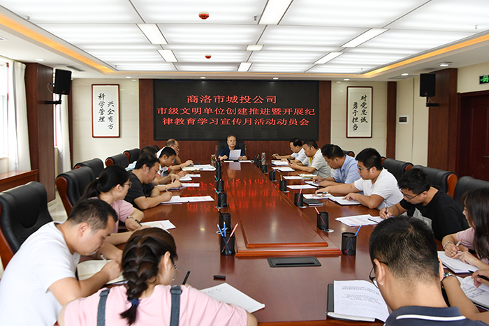市城投公司组织召开市级文明单位创建推进暨开展纪律教育宣传月活动动员会