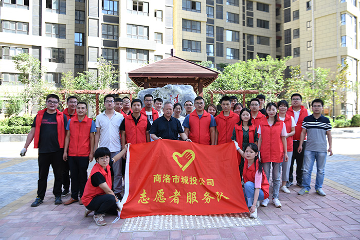 市城投公司组织全体党员、积极分子、志愿者服务队开展义务锄草活动