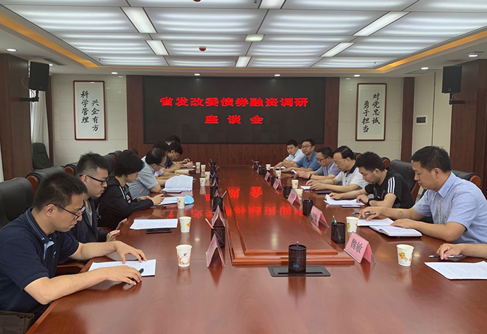 省发改委潘磊处长一行来公司调研债券融资和转型发展情况