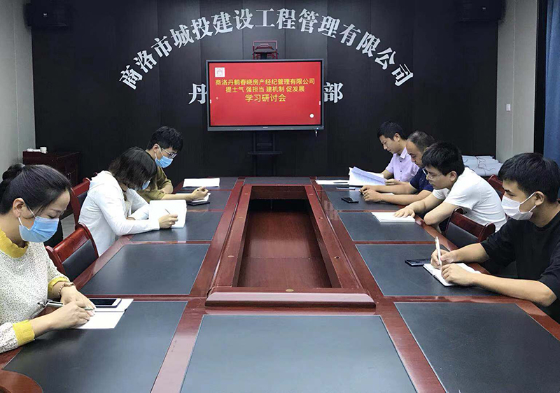 丹鹤春晓房产经纪管理有限公司召开“提士气强担当建机制促发展”作风建设学习研讨会